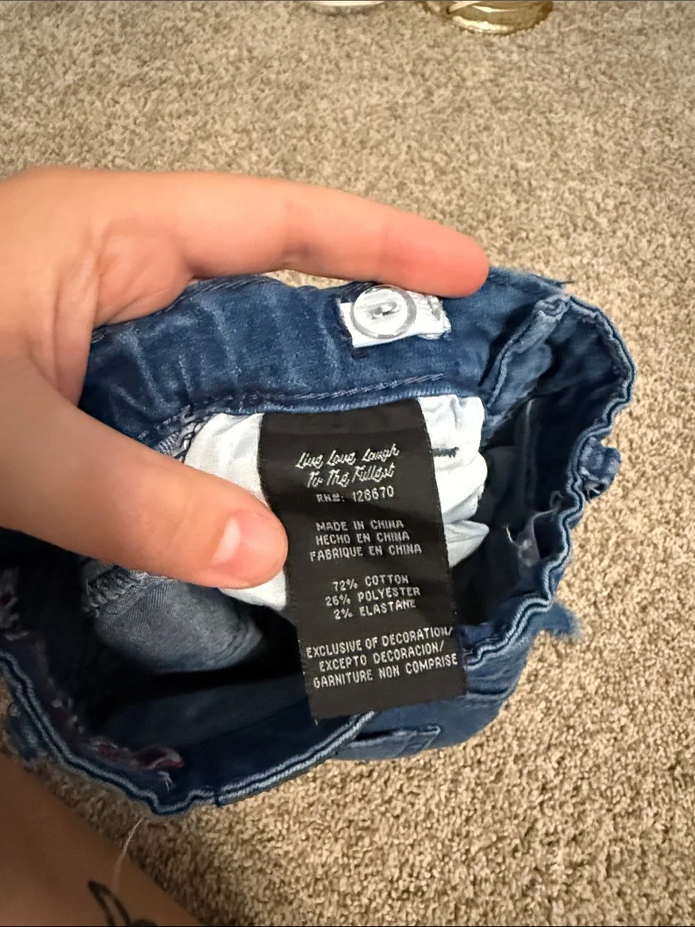 Girls' Dark Blue Denim Flare Jeans with Pink Leopard Ruffle - NWOT